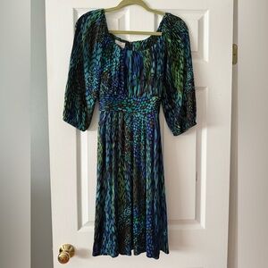 Suzi Chin for Maggy Boutique Multicolor Long Sleeve Dress